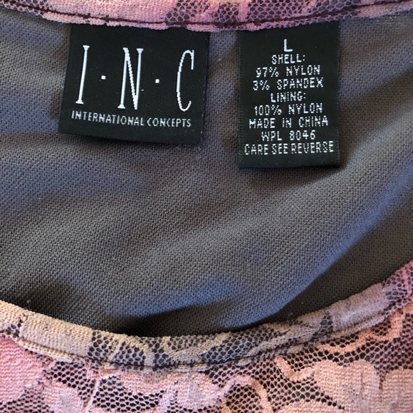 INC long sleeved multi colored lace top - Picture 3 of 4